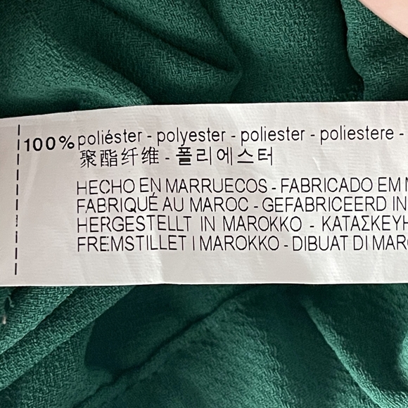 2/$30 ZARA Surplice Choker Crop Top Medium Green Kimono Sleeve Keyhole #7348 - Picture 13 of 15